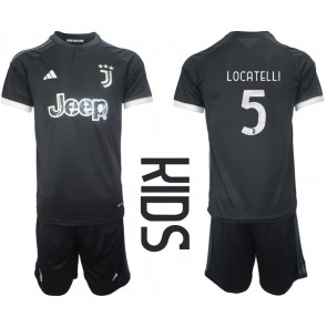 Juventus Manuel Locatelli #5 Tredje Kläder Barn 2023-24 Kortärmad (+ Korta byxor)